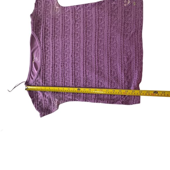 Aeropostale S/P Lace Front Purple T-Shirt For Women Cotton/Polyester Blend Casua - Picture 8 of 11